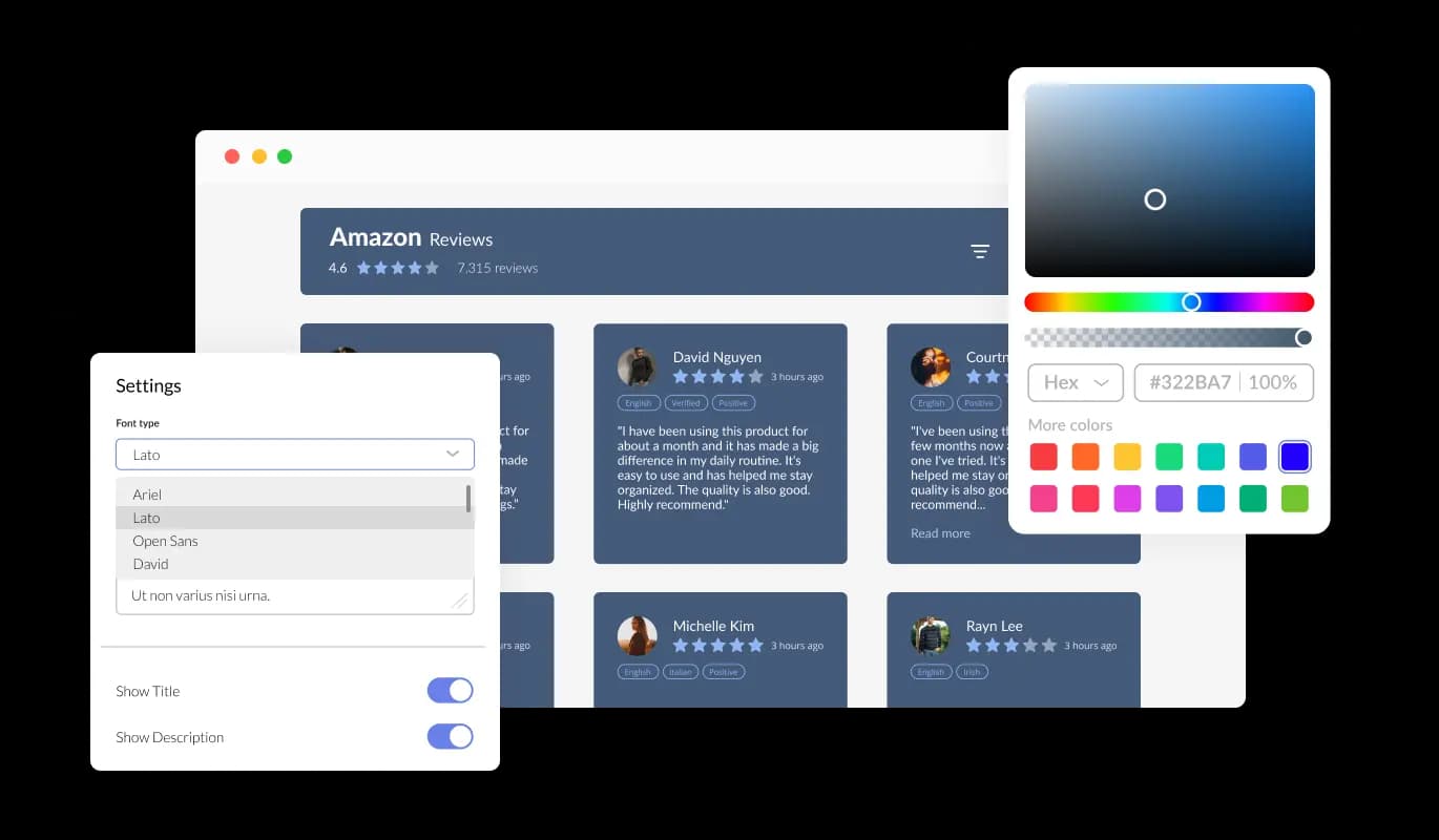 My Reviews on Amazon - Fully Customizable