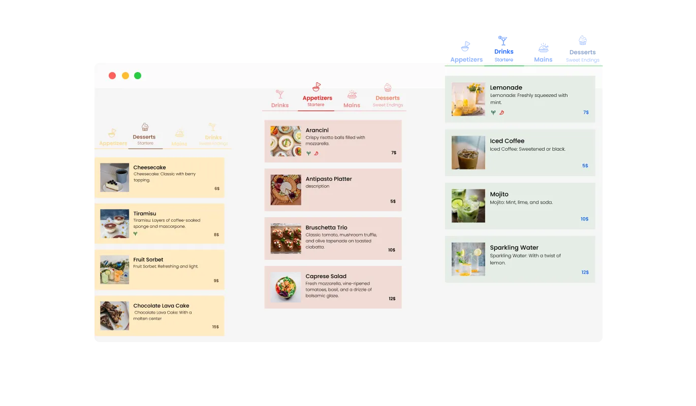 Restaurant Menu - Choose from Stunning Design Skins