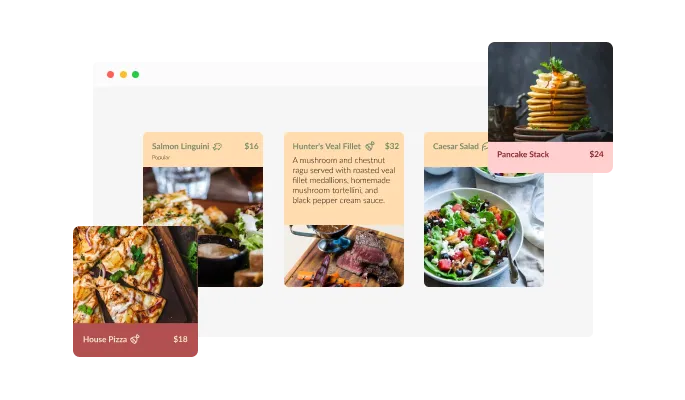 Restaurant Menu Flip Cards - Beautiful Skins