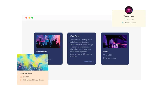Event Flip Cards - Multiple Layouts