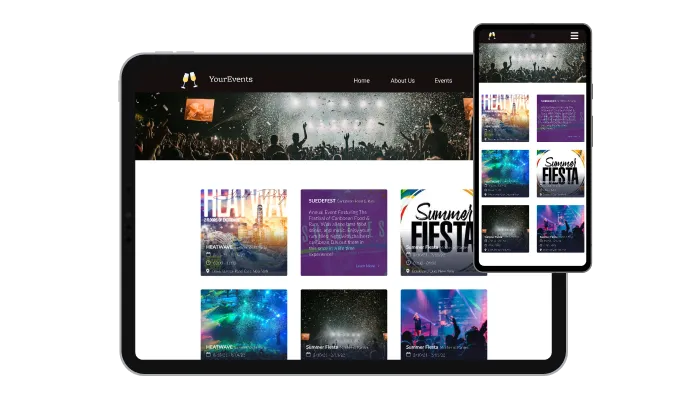 Event Flip Cards - Perfectly Responsive