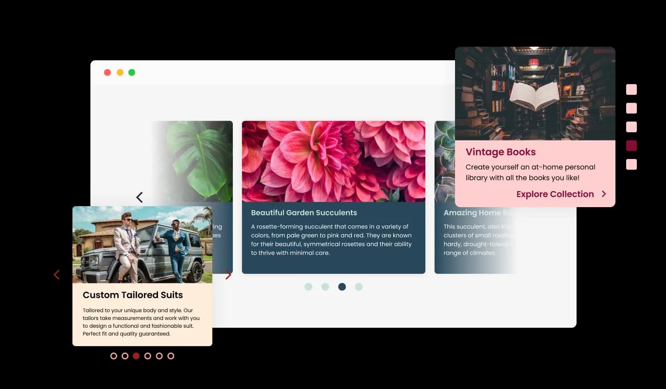 Card Carousel - Multiple Card Carousel Layouts