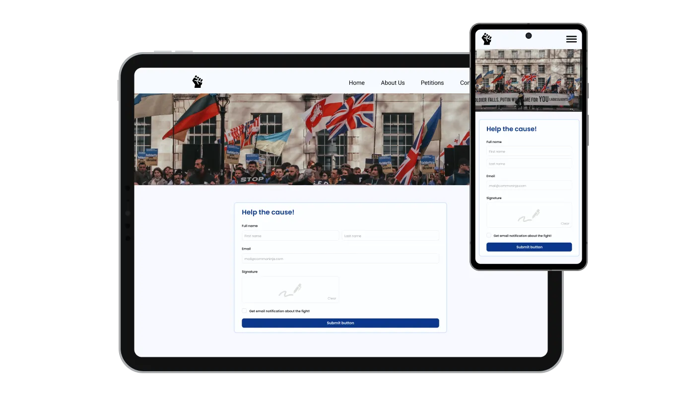 Petition Form - Perfectly Responsive online petition