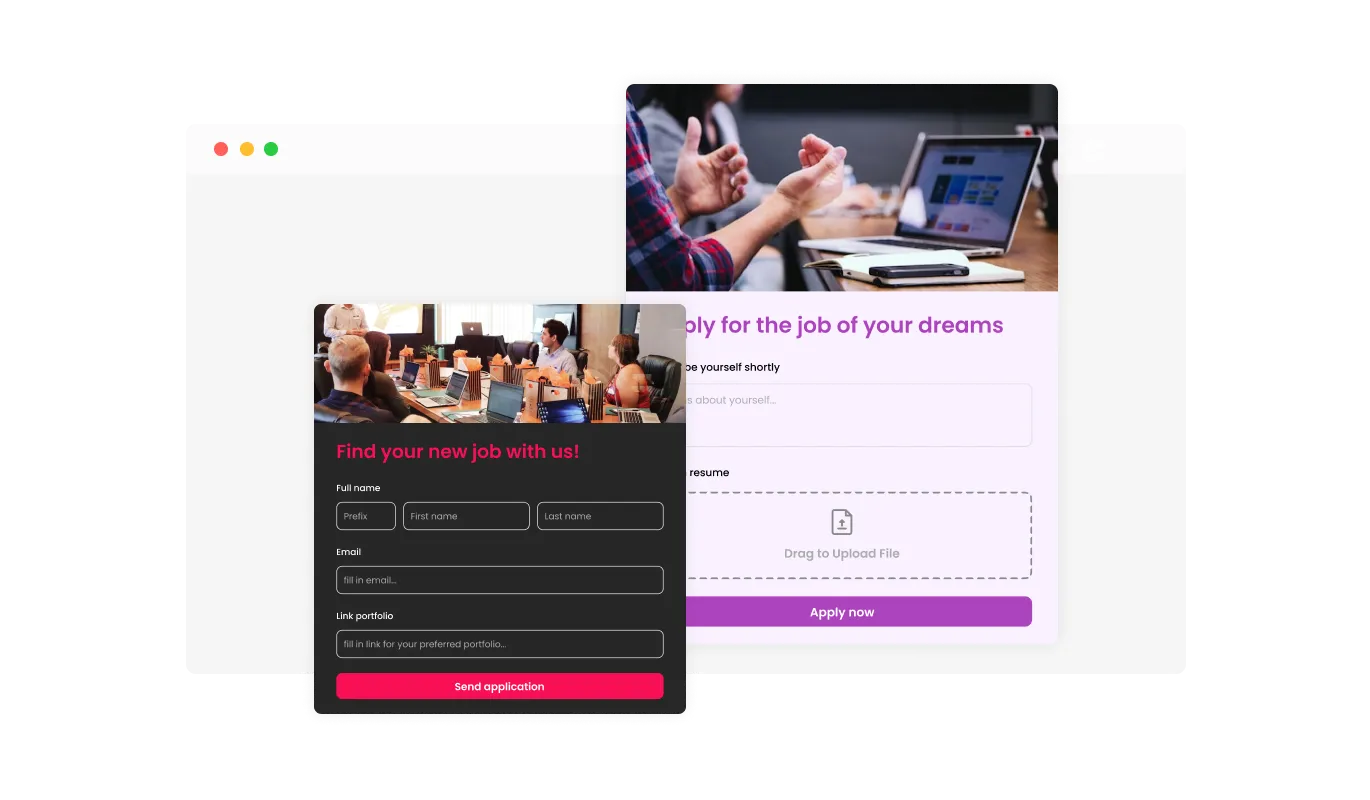 Job Application Form - Key Job Application Specific Fields
