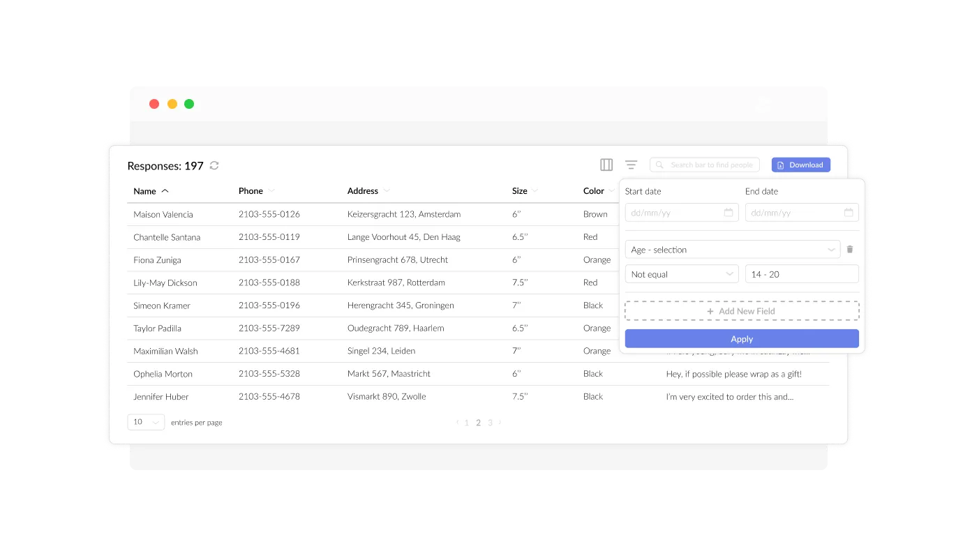 Order Form - Effortless Collection of Product Order Data