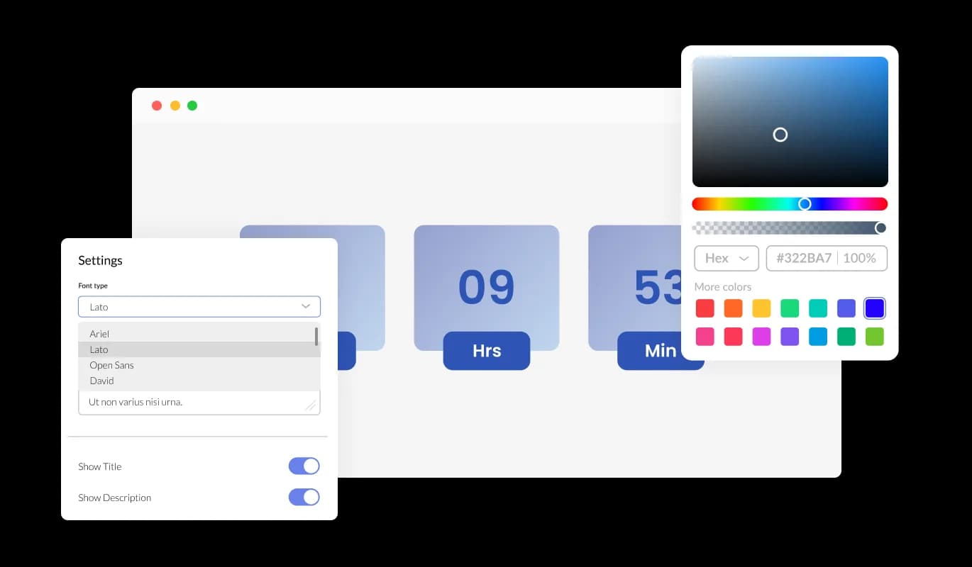 Count-Up Clock - Extensive Customization Possibilities