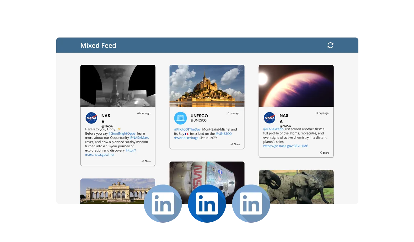 Linkedin Feed - Multiple Feed Types