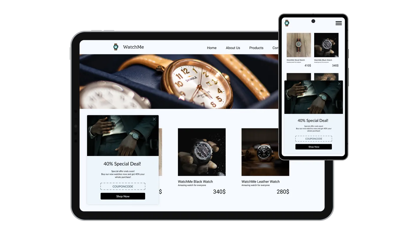 Corner Pop-up Builder - Perfectly responsive display on Any Device