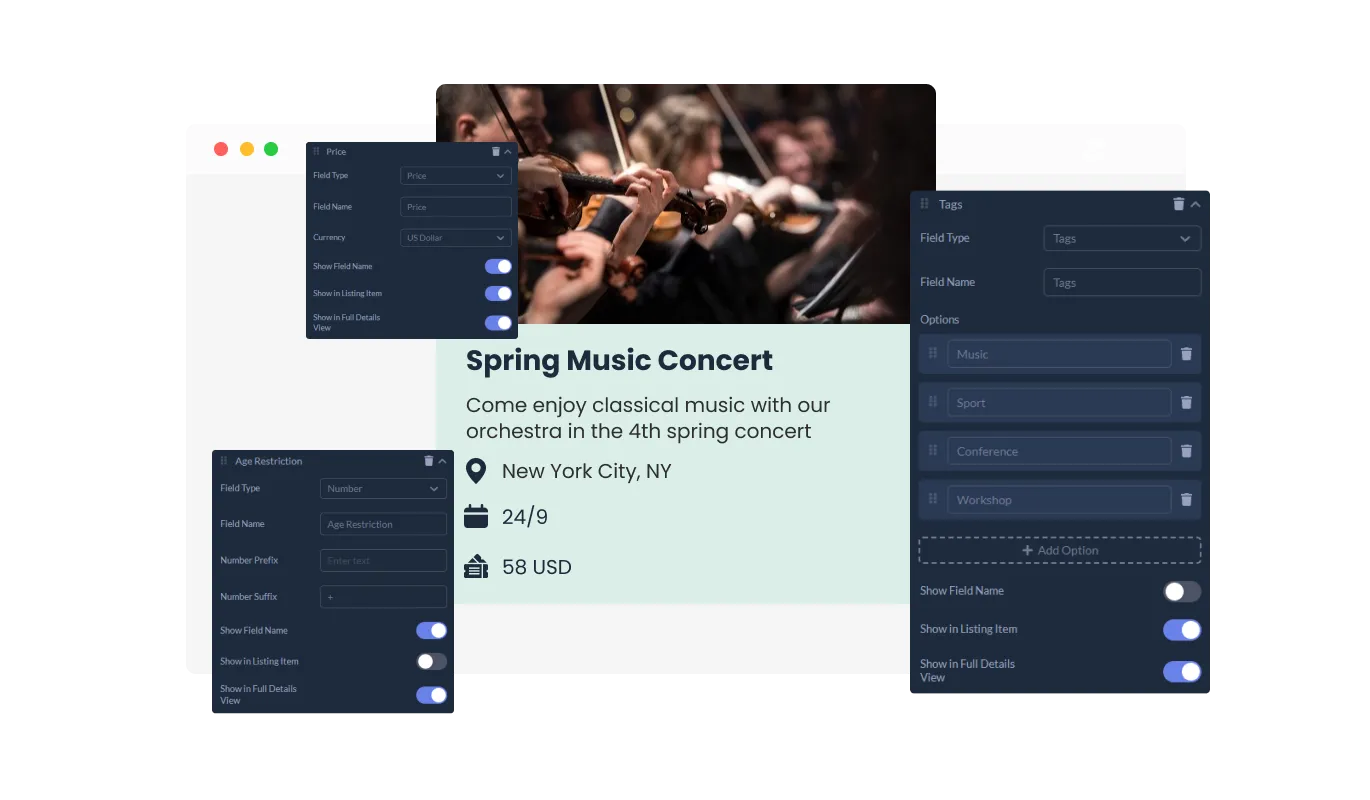 Event Listings - Adaptive Event Fields
