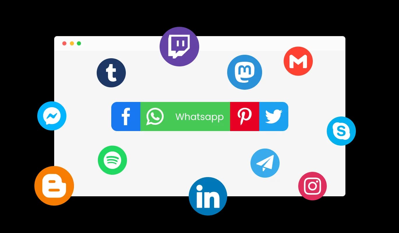 Social Share Buttons - Broad Selection of Platforms with Social Media Sharing Buttons