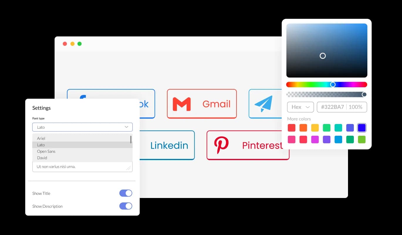 Social Share Buttons - Fully Tailorable Content Sharing Buttons