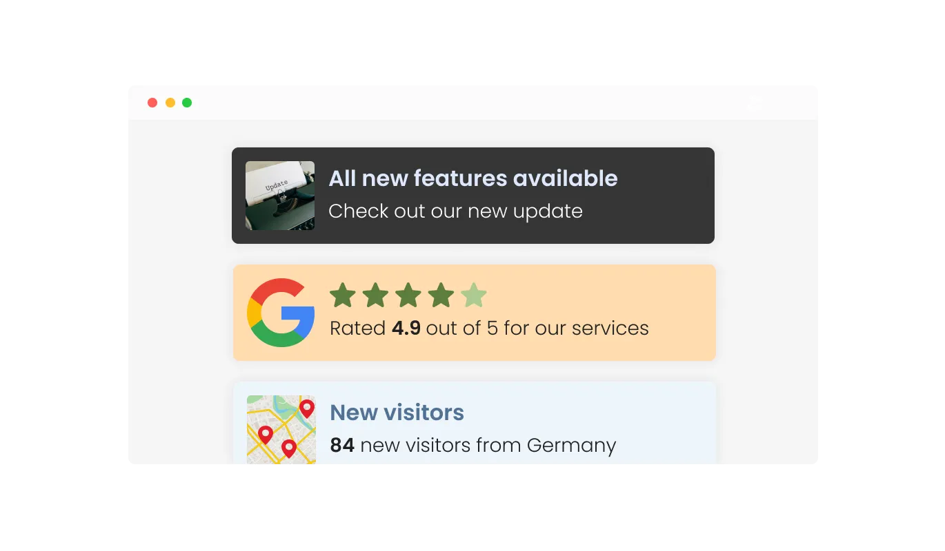 Social Proof - Select from Multiple Social Proof Design Skins