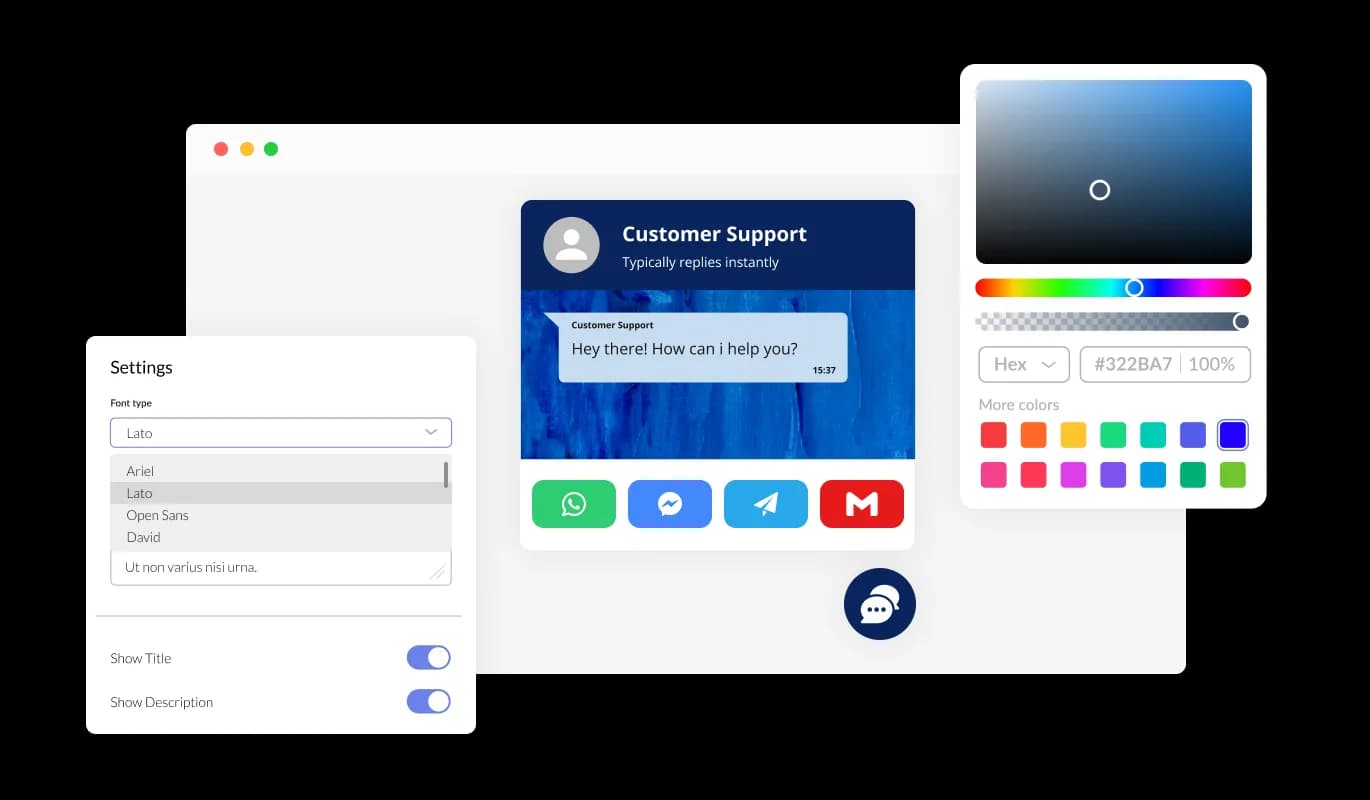 All In One Chat - Fully Customizable All in One Chat Widget