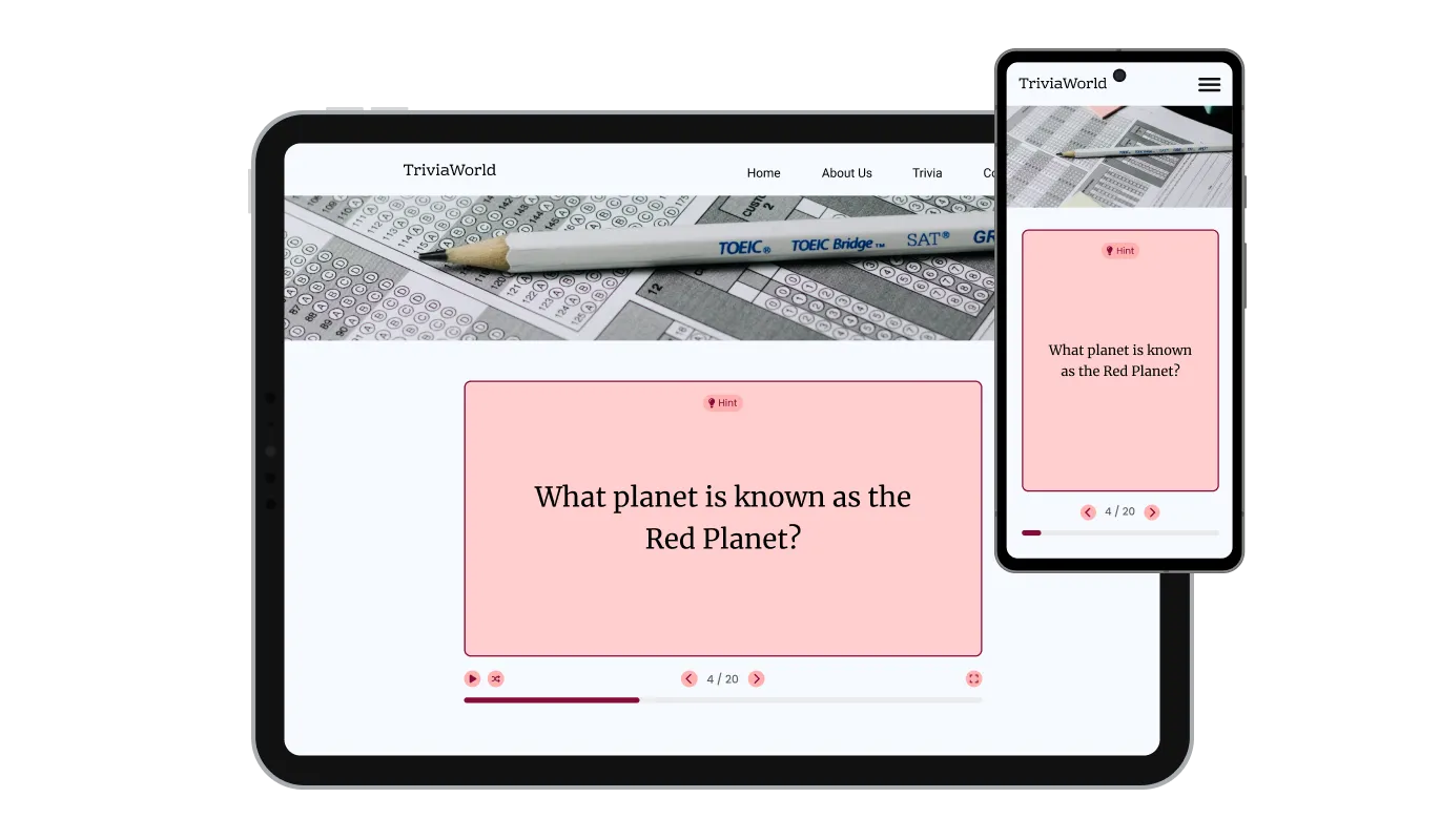 Flash Cards - Perfectly Responsive Flash Cards Widget