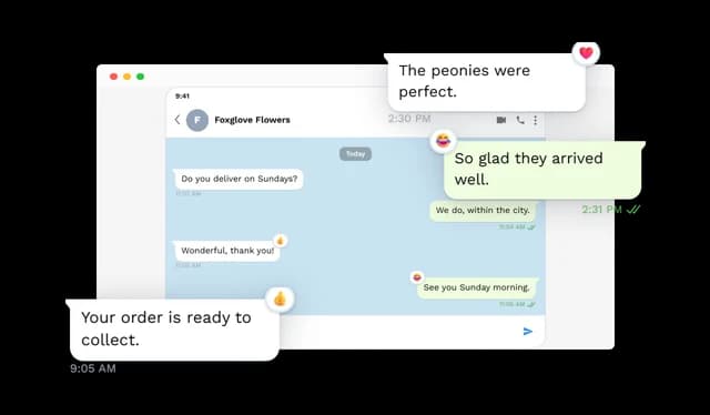 Telegram Conversation - Message Reactions