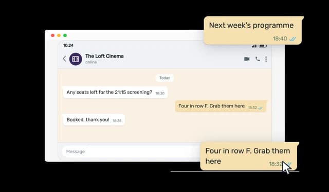WhatsApp Conversation - Clickable Message Links