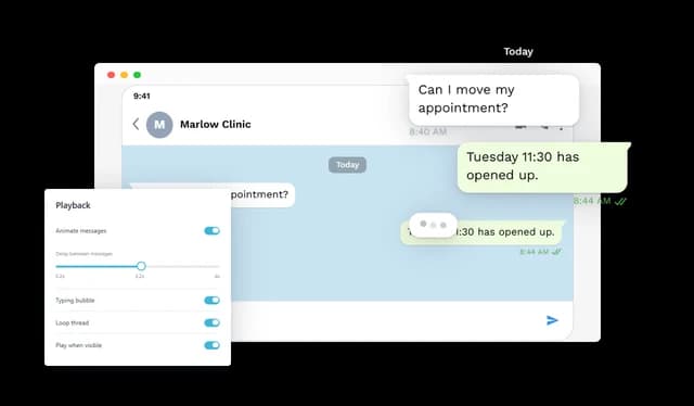 Telegram Conversation - Animated Conversation Playback