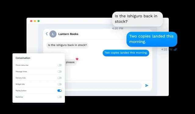 Messenger Conversation - Status Bar and Conversation Controls