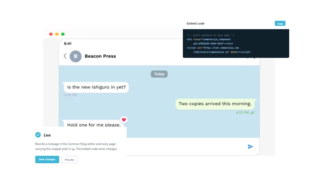 Telegram Conversation - Easy to Embed