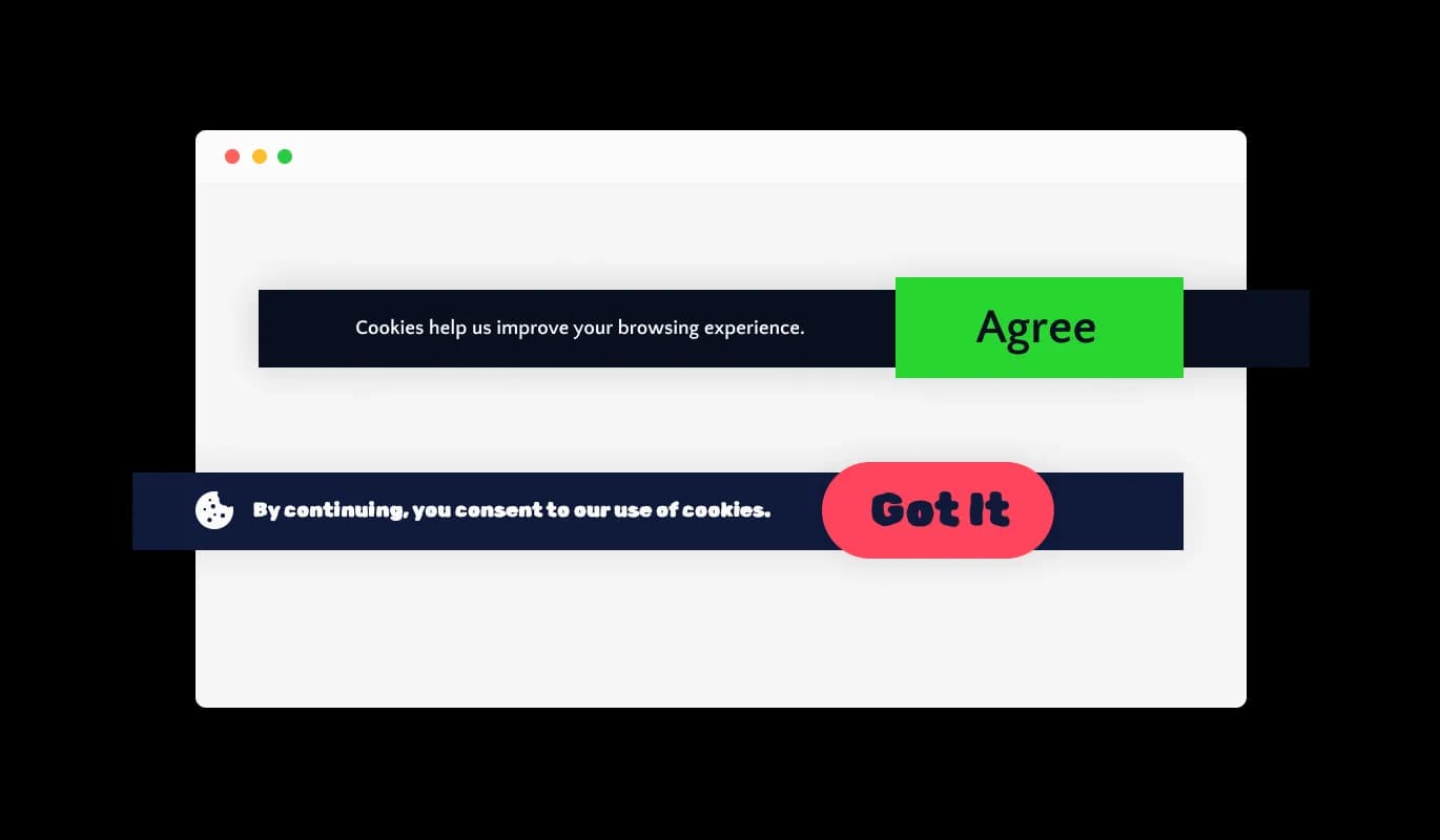 Cookie Banner - Easy consent acknowledgement button