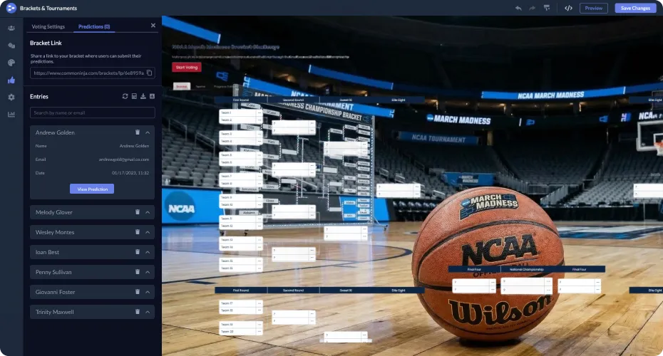 March Madness Bracket Maker - Flexible Bracket Design Customization