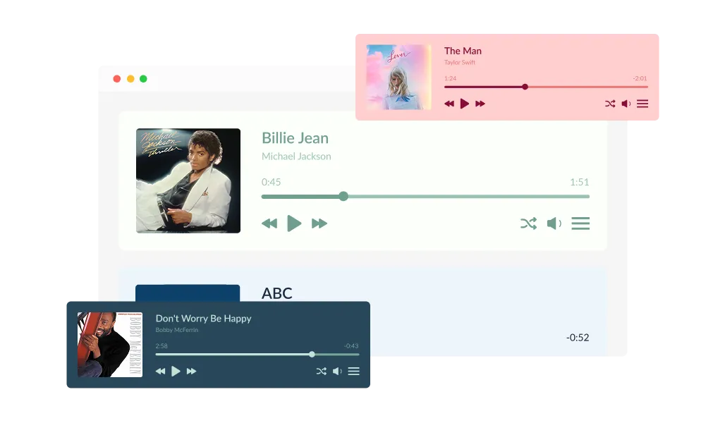 MP3 Player - Use Prebuilt Styles for a Clean and Professional MP3 Player