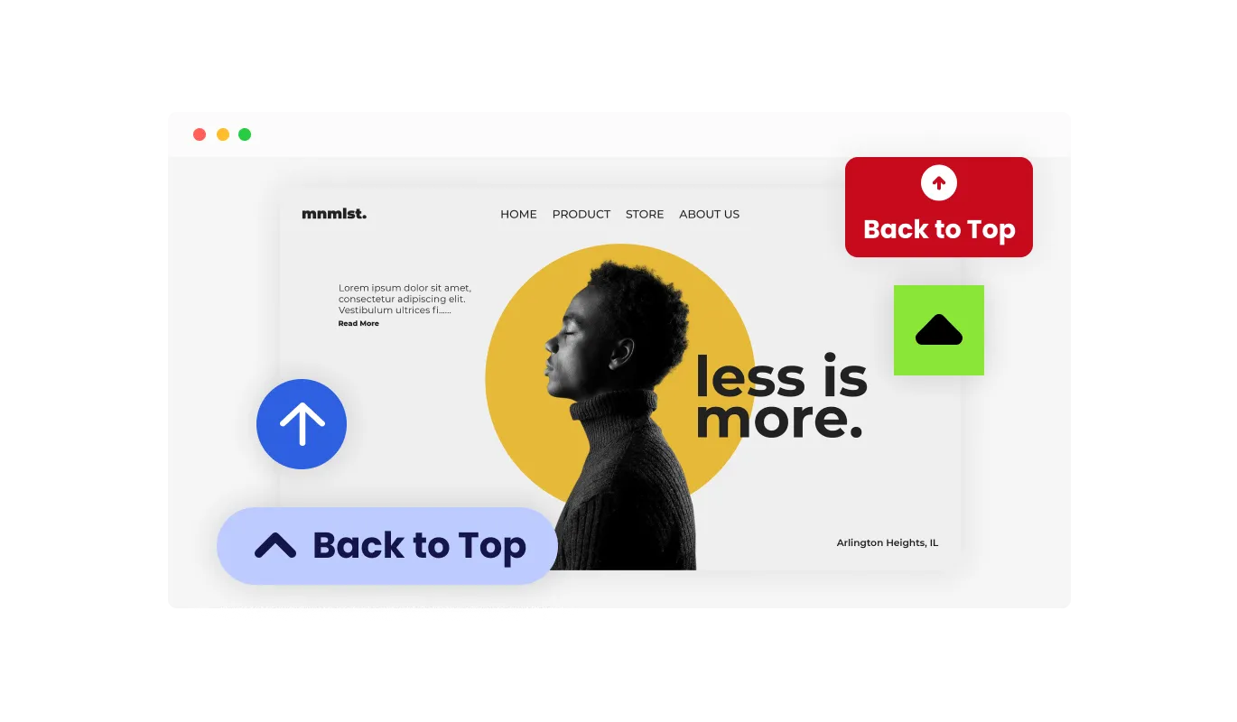 Scroll to Top - Pre Designed Button Styles