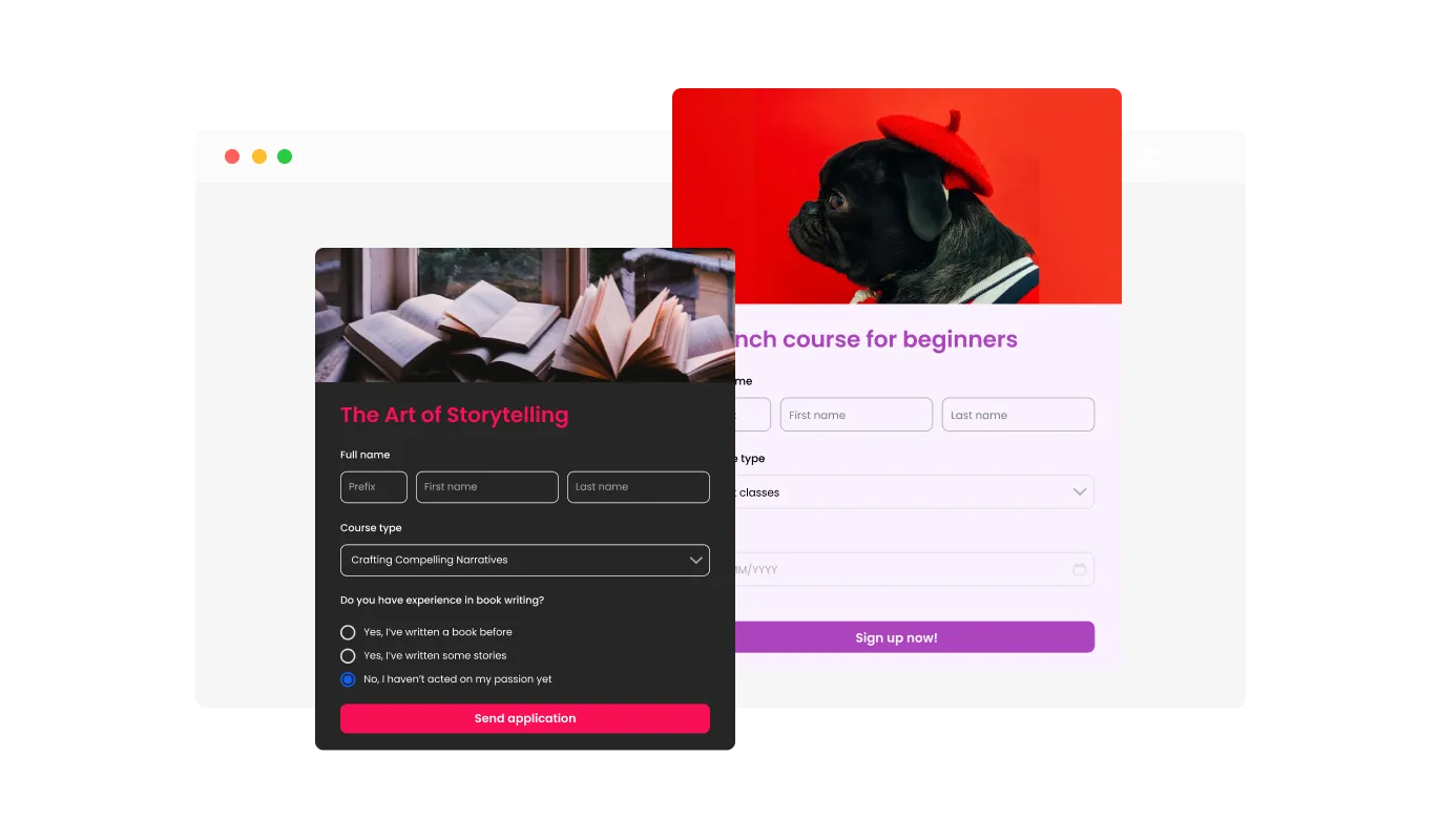 Course Registration Form - Key Fields for Course Registration Form