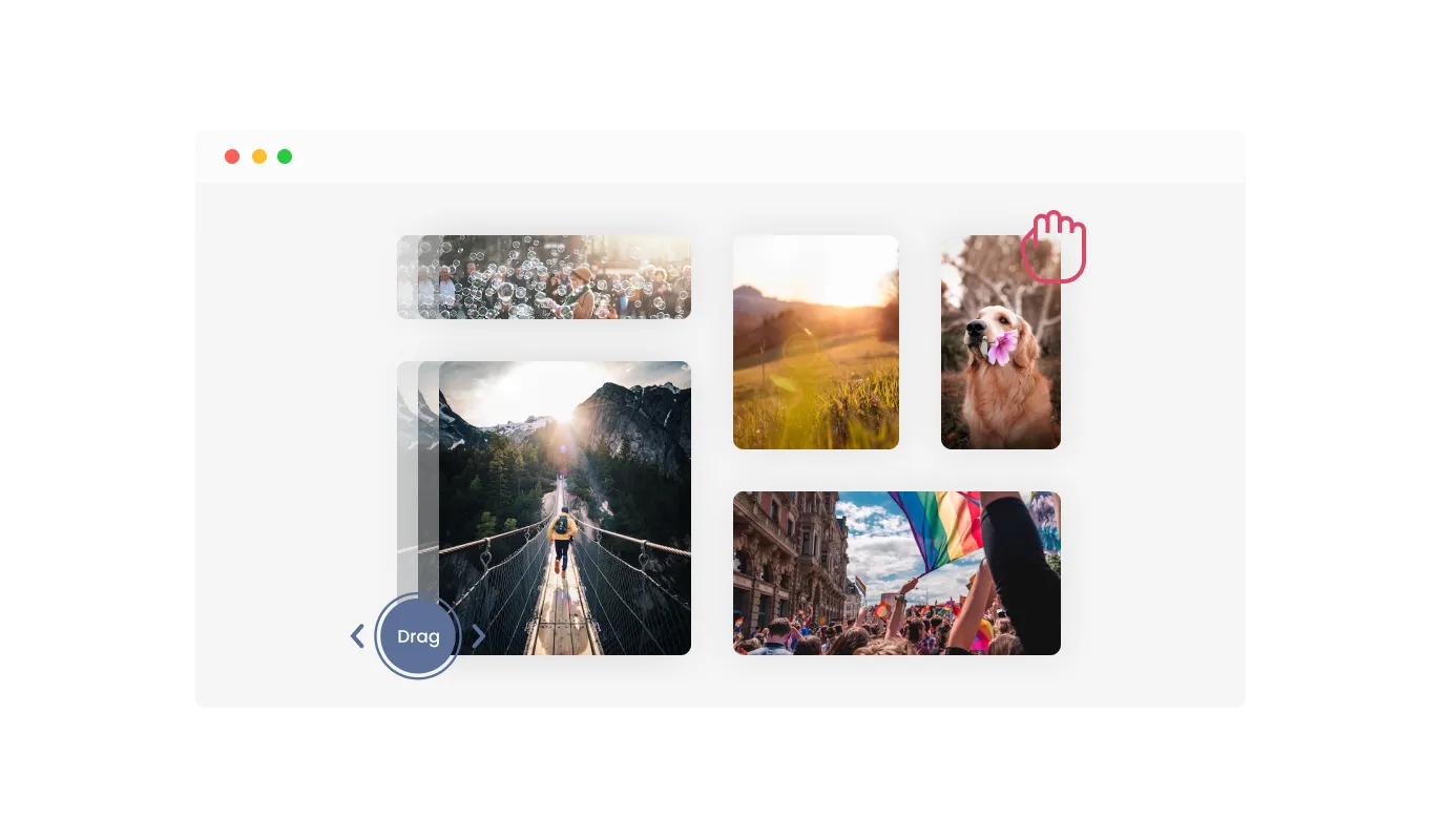 Image Grid Slider - Drag-and-Move Carousel Option