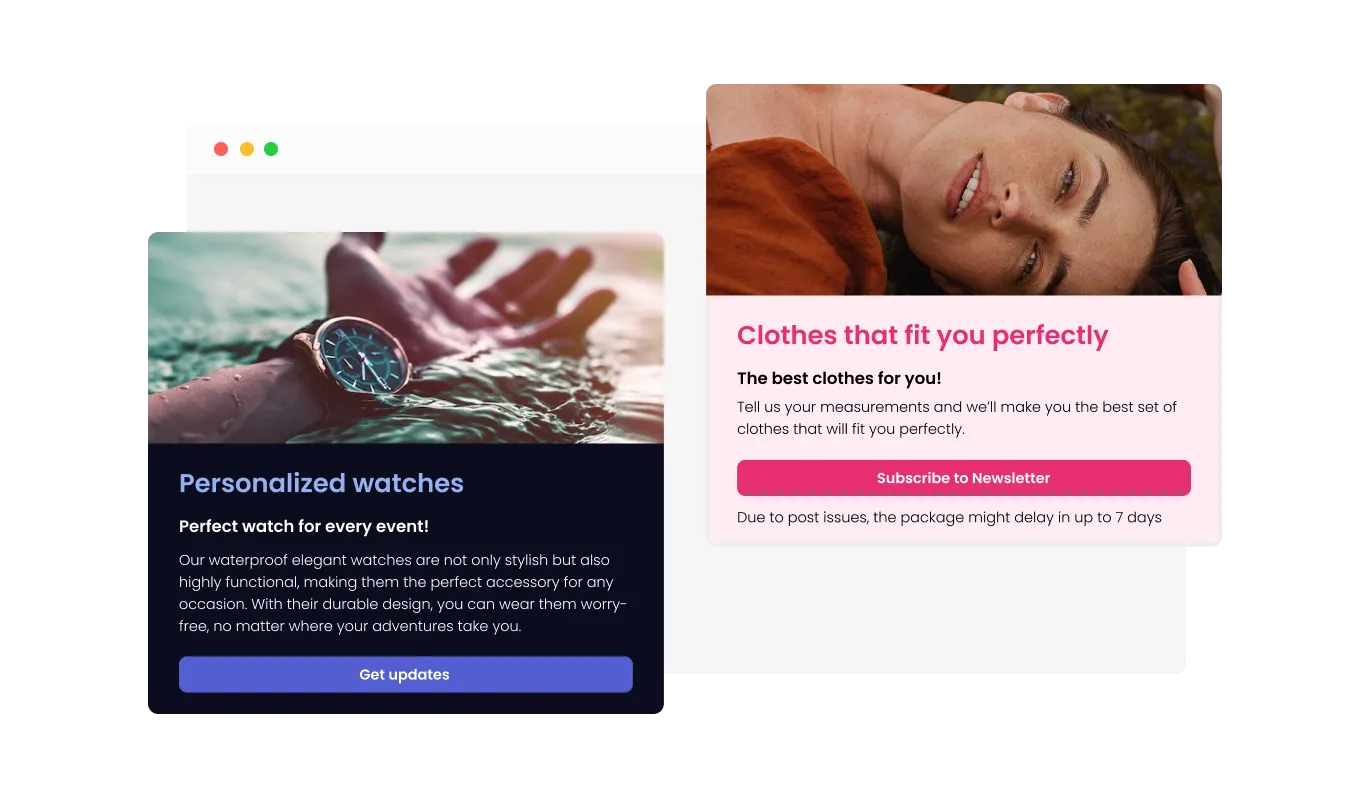 Email Subscription Form - Customize Headers and Footers in the Email Subscription Form